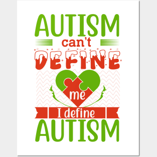 Autism Can't Define Me I Define Autism Educating and Inspiring Shining A Light On Autism Posters and Art